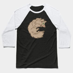 Ready to Play--Longhaired Cream Cat Style Baseball T-Shirt